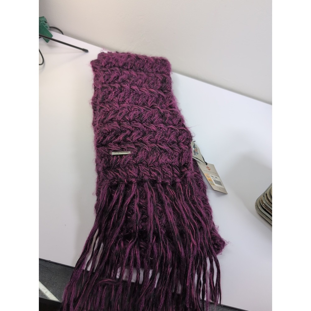 Harley-Davidson Women's Acrylic 72" Scarf Purple/Black NWT Vintage